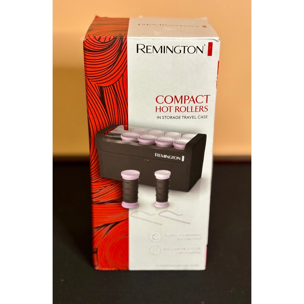 New Remington Compact Hot Rollers H1000 Ionic Ceramic Travel Curler Set 10pc